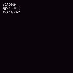 #0A0309 - Cod Gray Color Image
